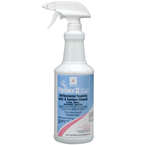 Peroxy II fbc® Caribbean Fragrance Restroom Cleaner One-Step Disinfectant 1 QT Multi Surface Acidic RTU Hydrogen Peroxide Antibacterial 12/Case