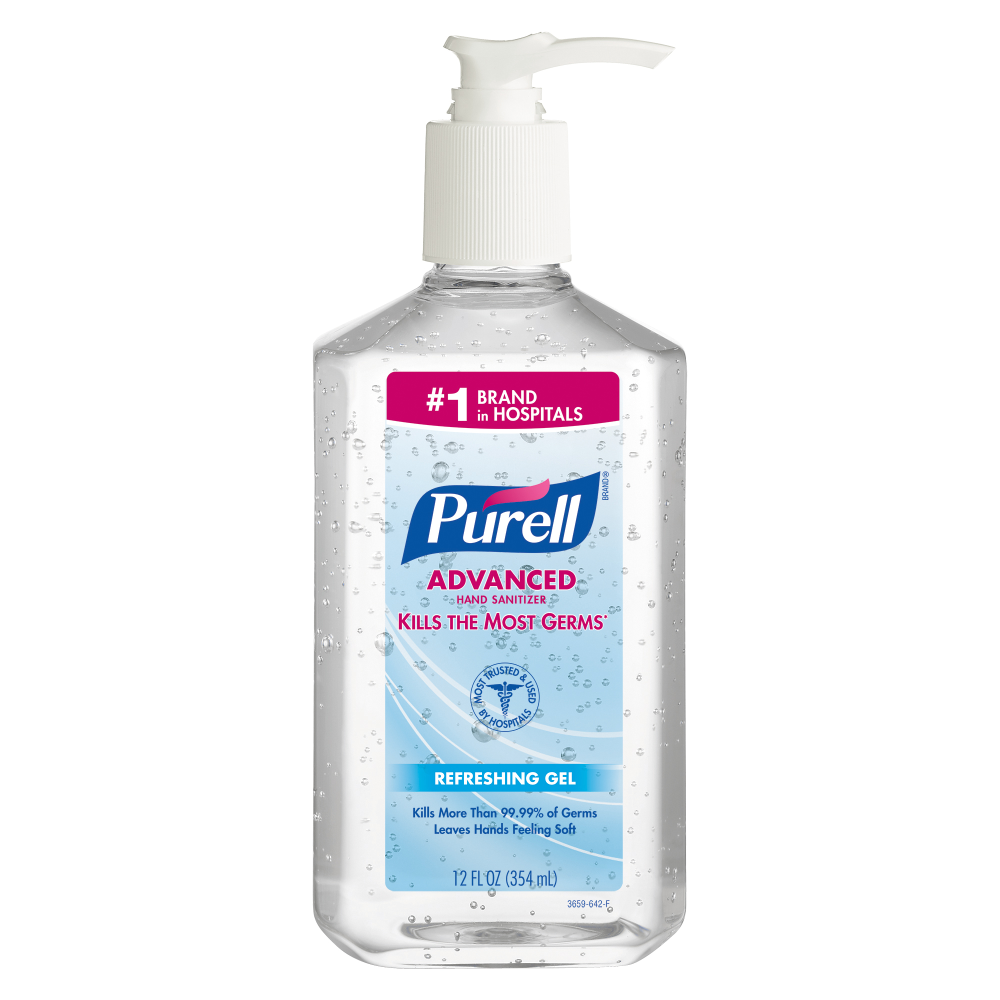 Purell® Hand Sanitizer Gel Pump Bottle 12 FLOZ 2.25X2.7X6.63 IN Clean Scent 70% Ethyl Alcohol 12/Case