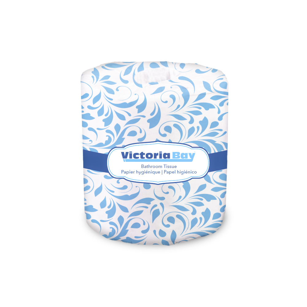 Victoria Bay Toilet Paper & Tissue Roll 4X3.1 IN 2PLY White 500 Sheets/Roll 96 Rolls/Case