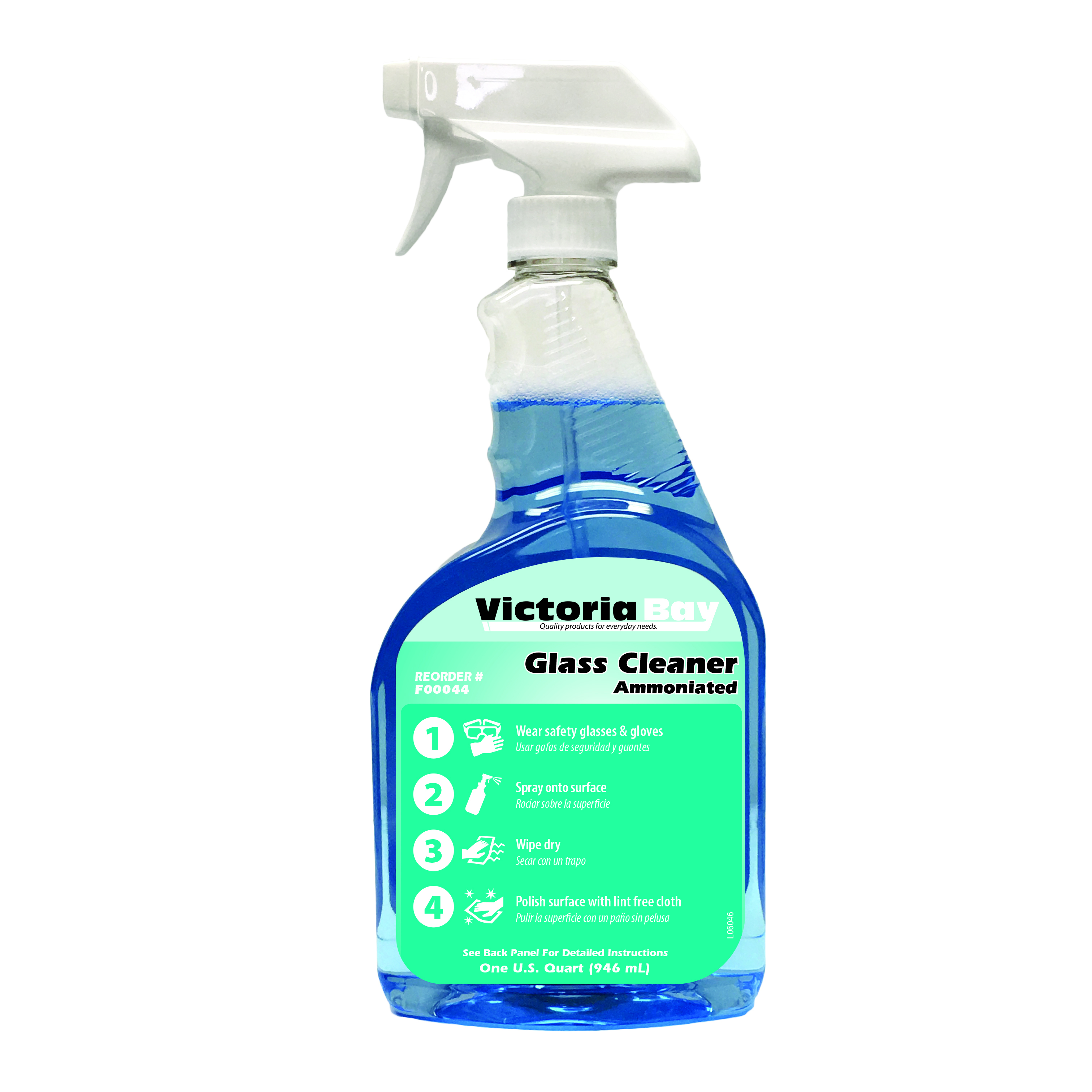 Victoria Bay Glass Cleaner Ammoniated 32 FLOZ 12/Case